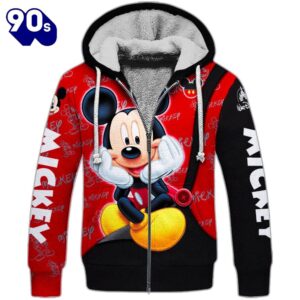 Mickey Mouse Pattern Hoodie And Leggings Set