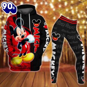 Mickey Mouse Themed Hoodie And Leggings Set