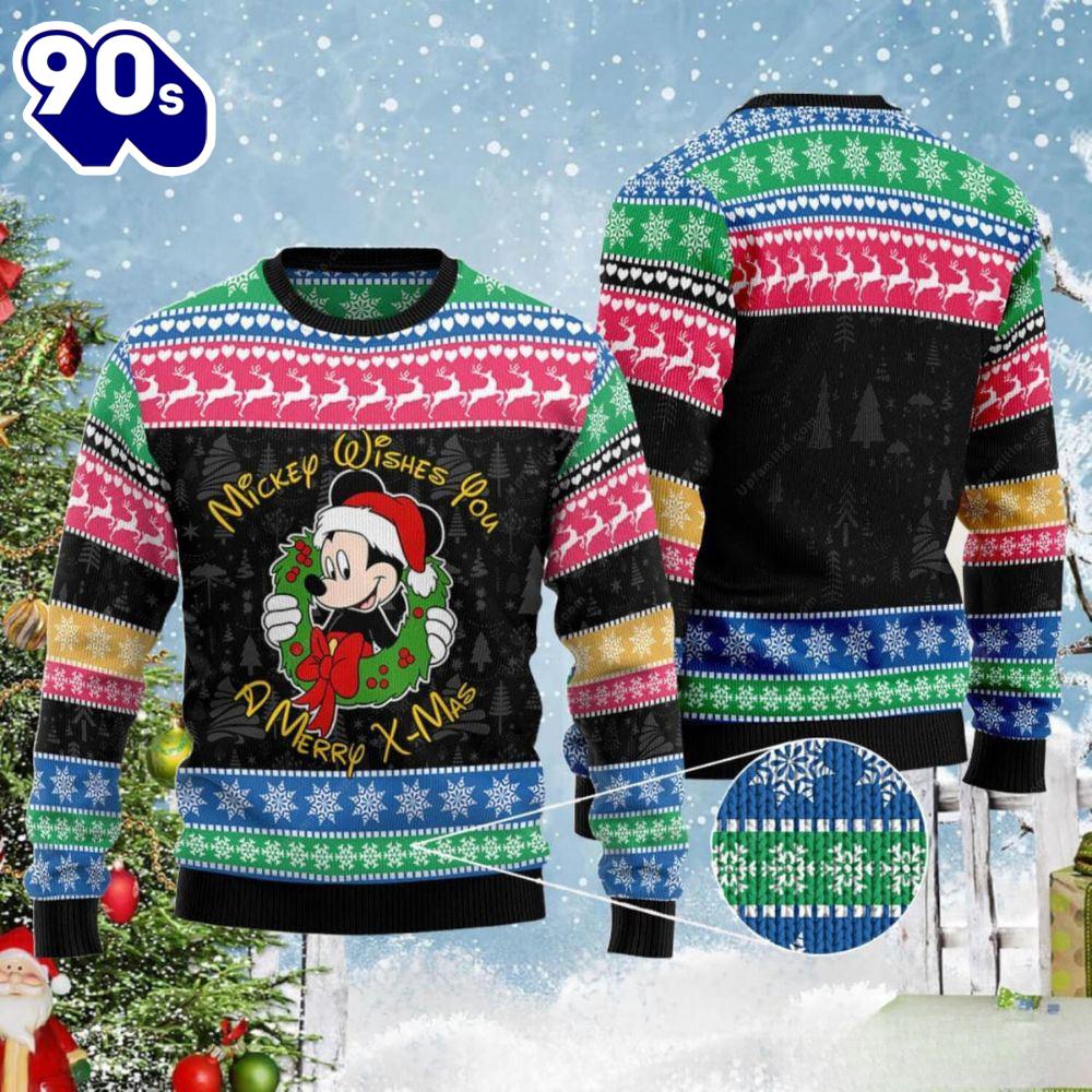 Mickey Wishes You A Merry Xmas Disney Ugly Christmas Sweater Gift Christmas Mickey Wishes You A Merry Xmas Disney Ugly Christmas Sweater Gift Christmas
