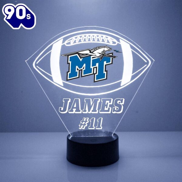 Middle Tennessee Blue Raiders Football Led Sports Fan Lamp Custom Light Gift Christmas