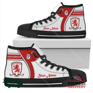 Middlesbrough Personalzied High Top Canvas Shoes