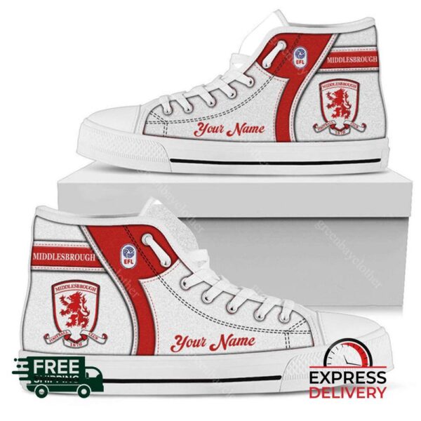 Middlesbrough Personalzied High Top Canvas Shoes