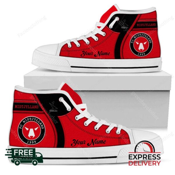 Midtjylland Personalized High Top Canvas Shoes