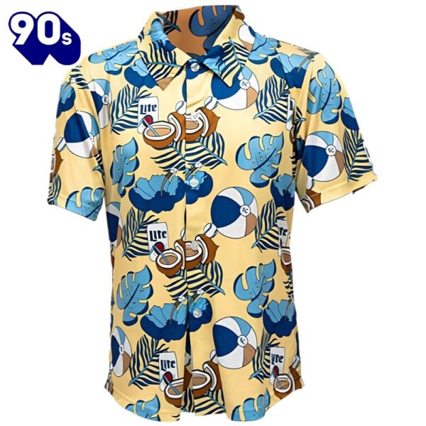 Miller-Lite Kc Royals Hawaiian Button Up Shirts