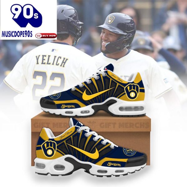 Milwaukee Brewers Custom Nike Air Max Plus Shoes For Fans