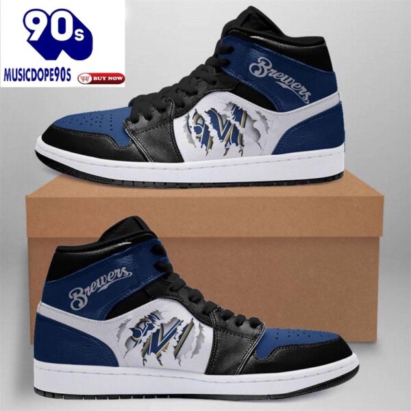 Milwaukee Brewers Mlb Air Jordan Outdoor Shoes Sport Sneakers, Best Gift For Men And Women