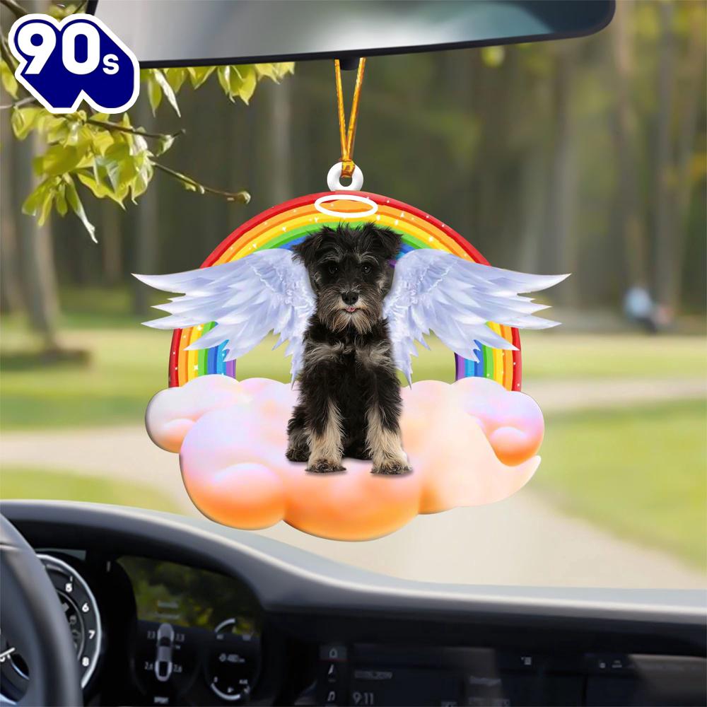 Miniature Schnauzer With Angel Wings Memorial Ornament, Gift For Christmas Miniature Schnauzer With Angel Wings Memorial Ornament, Gift For Christmas