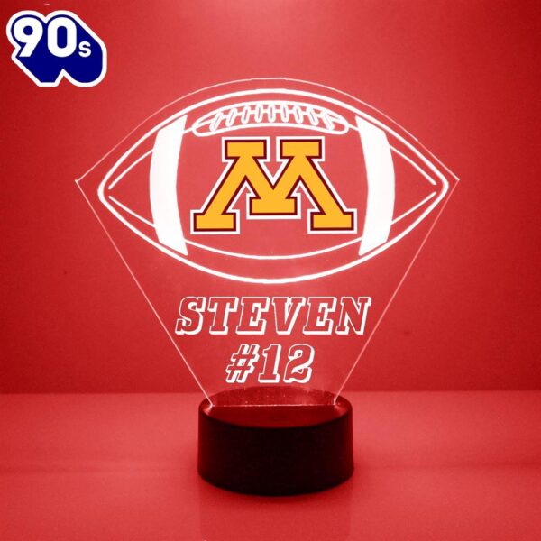 Minnesota Golden Gophers Football Led Sports Fan Lamp Custom Light Gift Christmas