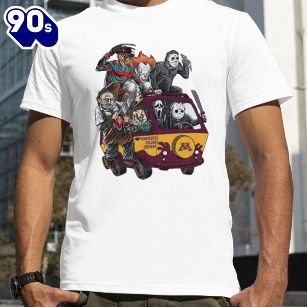 Minnesota Golden Gophers Horror Movies Characters Bus Halloween 2024 T-Shirts