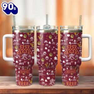 Minnesota Golden Gophers Ice Hockey NHL Sport Custom Stanley Quencher 40oz Stainless Steel Tumbler With Handle  – NHL Tumbler 40oz