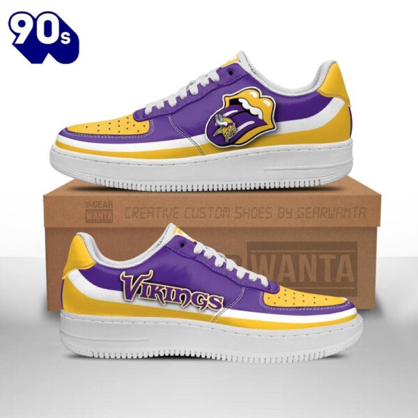 Minnesota Vikings Air Sneakers Custom Force Shoes Sexy Lips For Fans