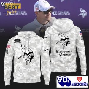 Minnesota Vikings Camo 2024 Salute to Service Hoodie, Jogger, Cap