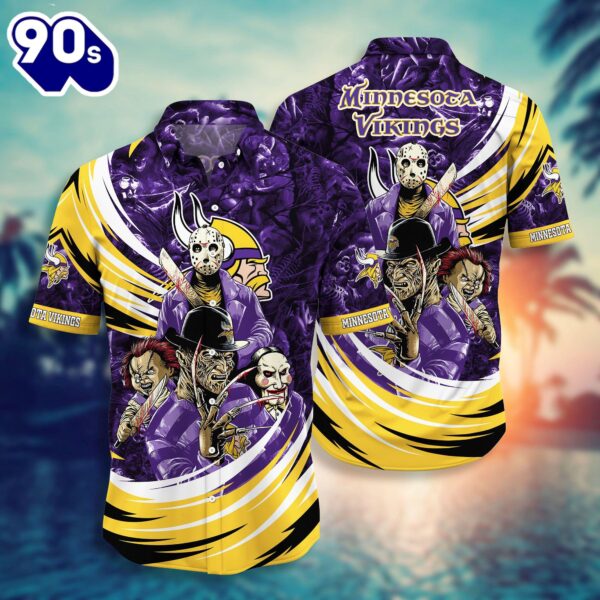 Minnesota Vikings NFL  Halloween Horror Movies Hawaiian Shirts