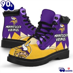 Minnesota Virkings All Season Boots Casual Shoes Vegan Leather Custom Boot Shoes