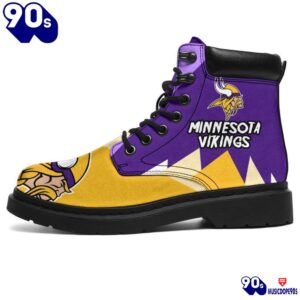 Minnesota Virkings All Season Boots Casual Shoes Vegan Leather Custom Boot Shoes