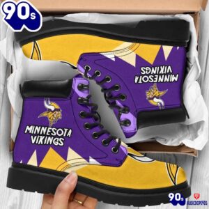 Minnesota Virkings All Season Boots Casual Shoes Vegan Leather Custom Boot Shoes