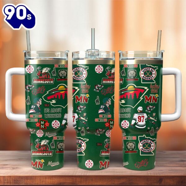 Minnesota Wild NHL Sports Custom Stanley Quencher 40oz Stainless Steel Tumbler With Handle  – NHL Tumbler 40oz