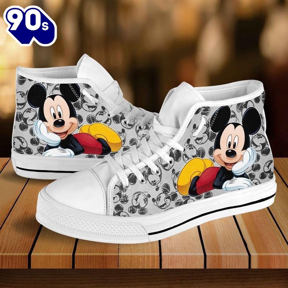 Minnie Mouse Disney Cartoon High Top Shoes Sleek Top Sneakers For Fans New Canvas Shoes Minnie Mouse Disney Cartoon High Top Shoes Sleek Top Sneakers For Fans New Canvas Shoes