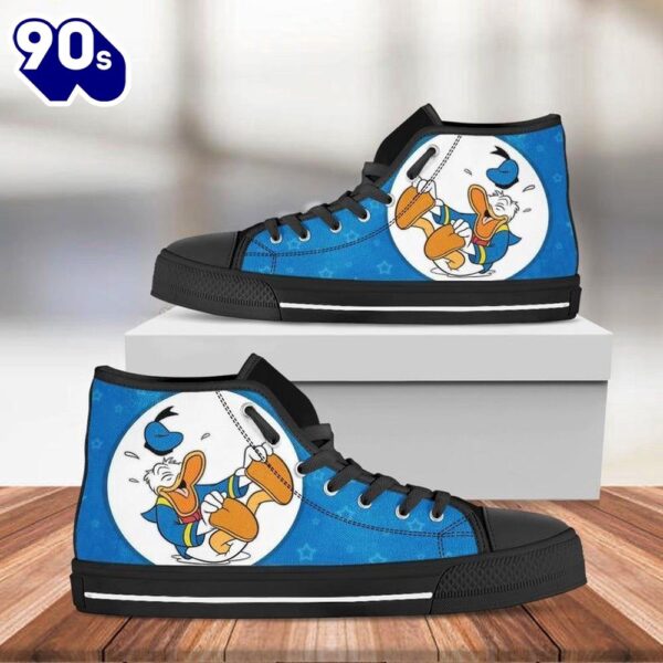 Minnie Mouse Disney Cartoon High Top Shoes Trendy High Cuts For Fans New Canvas Shoes