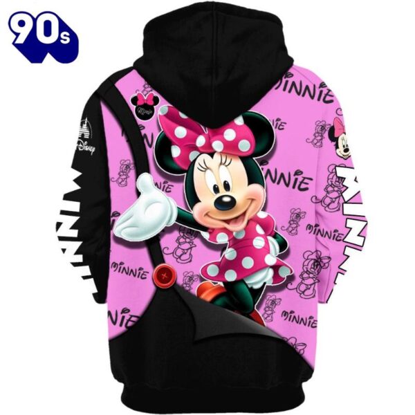 Minnie Mouse Text Print Hoodie And Leggings Set