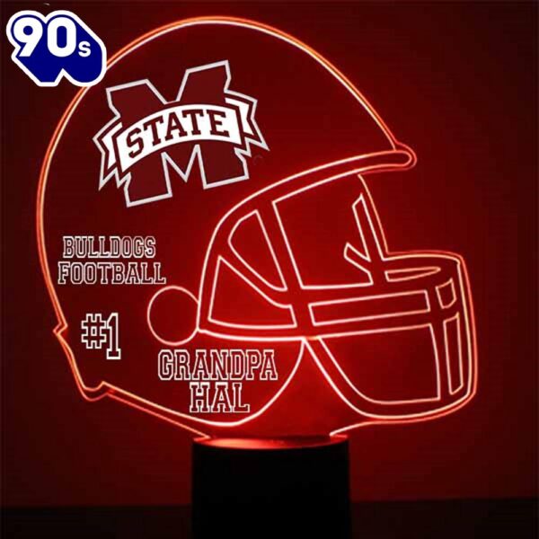 Mississippi State Helmet Led Light Up Sports Fan Lamp Custom Light Gift Christmas