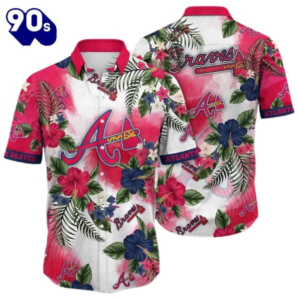 Mlb Atlanta Braves Hawaiian Button Up Shirts Parasolstime