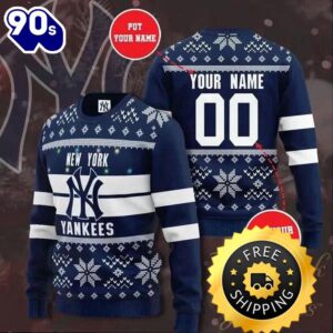 Mlb New York Yankees Custom Ugly Christmas Sweater, New York Yankees Ugly Sweater, MLB Christmas Sweater