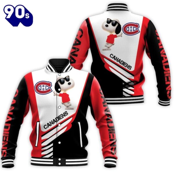 Montreal Canadiens Snoopy For Fans 3D Baseball Jacket For Men Women