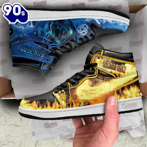 Mortal Kombat Scorpion vs Sub-zero J1 Shoes Custom