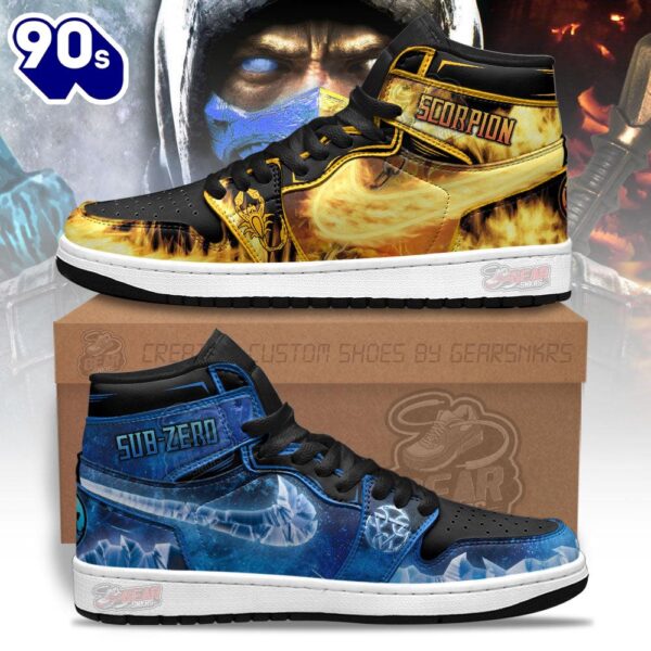 Mortal Kombat Scorpion vs Sub-zero J1 Shoes Custom