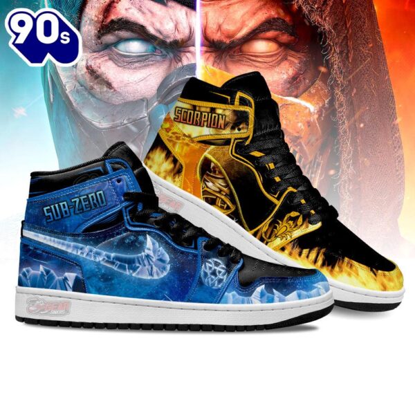 Mortal Kombat Scorpion vs Sub-zero J1 Shoes Custom