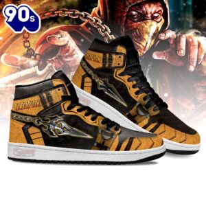 Mortal Kombat Sneakers Scorpion Kunai Shoes Custom For Fans