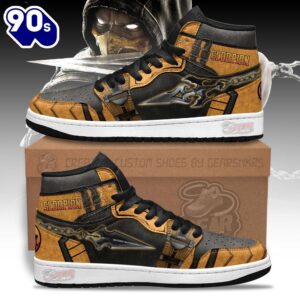 Mortal Kombat Sneakers Scorpion Kunai Shoes Custom For Fans