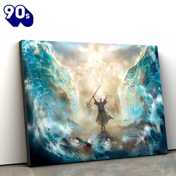 Moses Parts The Sea Christian Art Matte Christian Jesus Canvas Pictures   Gift For Christmas