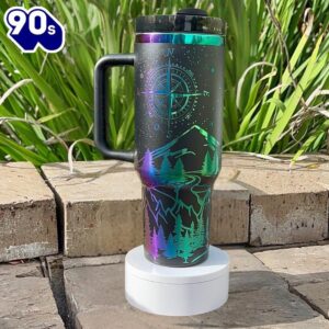 Mountain And Compass Design 40oz Insulated Tumbler