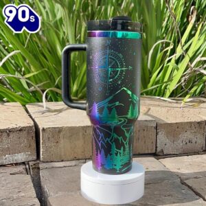 Mountain And Compass Design 40oz Insulated Tumbler