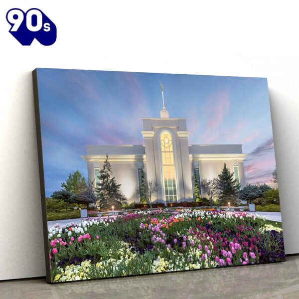 Mt Timpanogos Temple First Blossom Canvas Wall Art Jesus Christ Picture Canvas Christian Wall Art  Gift For Christmas