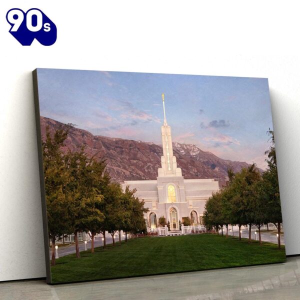 Mt Timpanogos Temple Holy Places Series Canvas Wall Art Jesus Christ Picture Canvas  Gift For Christmas