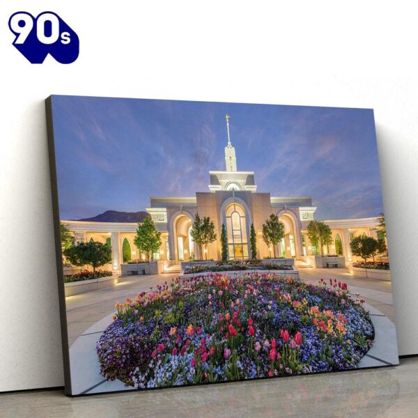 Mt Timpanogos Temple Lavender Sky Canvas Wall Art Jesus Christ Picture Canvas Christian Wall Art  Gift For Christmas