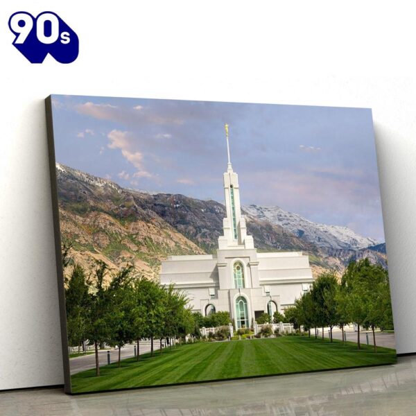 Mt Timpanogos Temple September Mountain Canvas Wall Art Jesus Christ Picture Canvas  Gift For Christmas