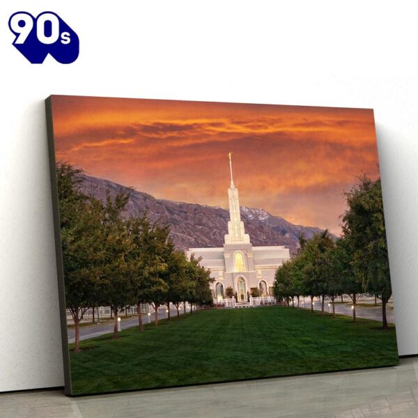 Mt Timpanogos Temple Sunrise Canvas Wall Art Jesus Christ Picture Canvas Christian Wall Art  Gift For Christmas