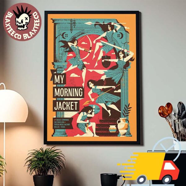 My Morning Jacket Dallas Texas Show 2025 Gig Poster At Toyota Music Factory On April 12 2025 Amazons Female Warriors Greek Myth Canvas