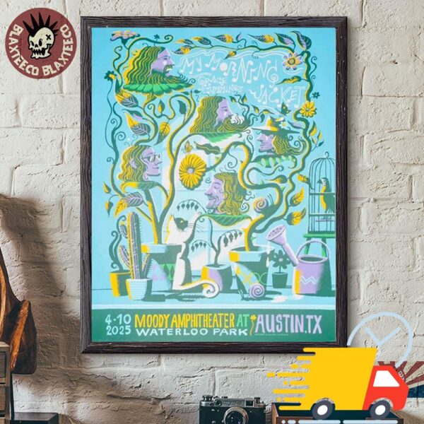 My Morning Jacket Poster For Austin Texas At Moody Amphitheater At Waterloo Park On April 10 2025 Canvas