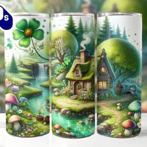 Mystical St Patrick’s Cottage 20 Oz Skinny Tumbler, St Patrick’s Day Tumbler