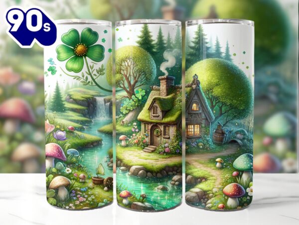 Mystical St Patrick’s Cottage 20 Oz Skinny Tumbler, St Patrick’s Day Tumbler