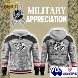 Nashville Predators 2024 Military Appreciation Hoodie, Jogger, Cap