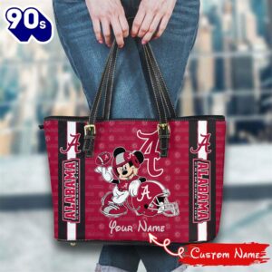 NCAA Alabama Crimson Tide Mickey Women Leather Tote Bag