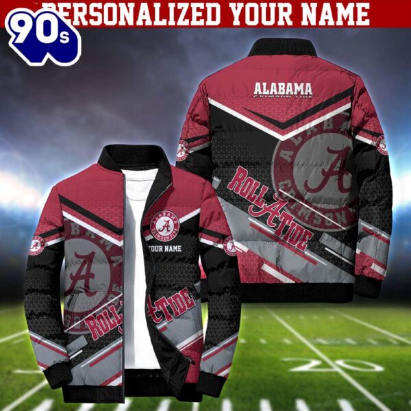 NCAA Alabama Crimson Tide Puffer Jacket Personalized Your Name – Sport Puffer Jacket