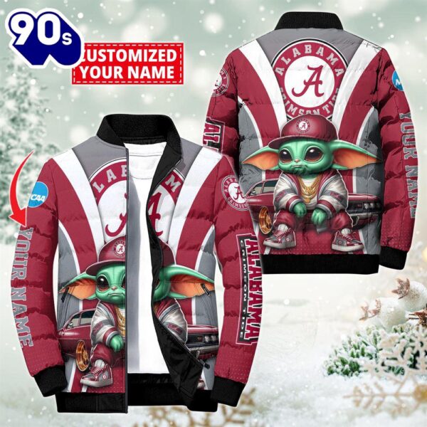 NCAA Alabama Crimson Tide Sport Baby Yoda Puffer Jacket For Fans – NCAA Puffer Jacket