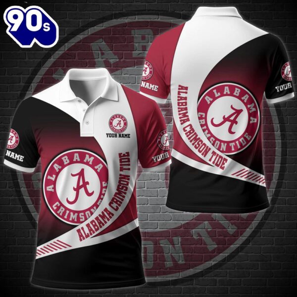 NCAA Alabama Crimson Tide Team Polo Shirt Custom Your Name  Gift Christmas